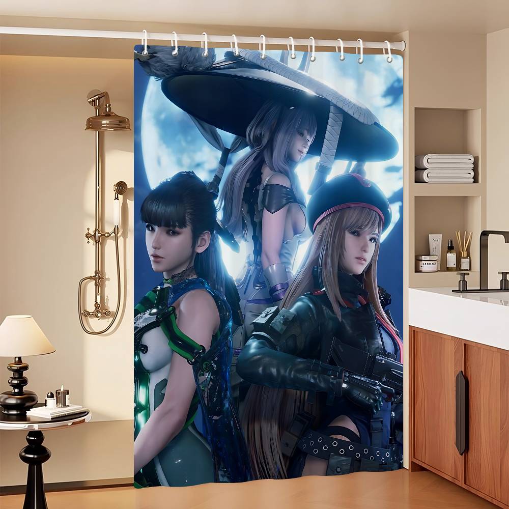 Game Stellar Blade Bathroom Shower Curtain Shielding Partition Shower Curtain Quick Dry Can Be Scrubable Light Opaque Bath