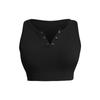 Women's Fashion Casual Solid Color Crewneck Button Sleeveless Crop Sexy I-top Vest