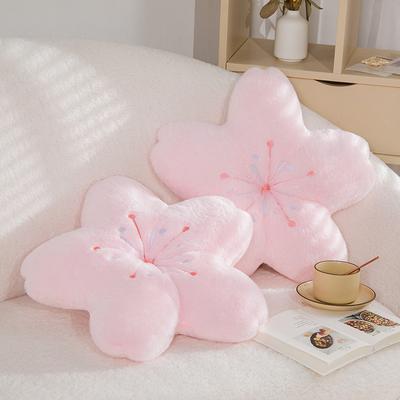 New Pink Sakura Plush Throw Pillows Kawaii Flower Plush Pillow Mat Lifelike Soft Cherry Blossom Cushion Plushie Props Gift