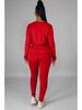 European Autumn/Winter Solid Color Hoodie and Long Pants Sportswear Set