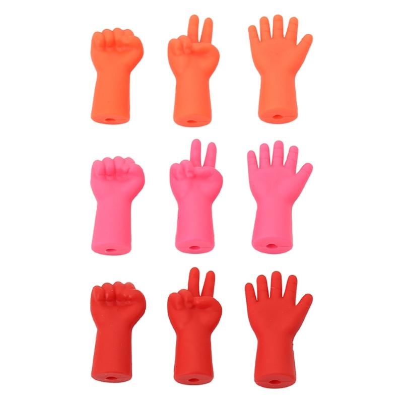 6Pcs Knitting Needle Point Protectors Hand Shape Knitting Needle Stoppers Slip Resistant Crochet Hook Tip Covers