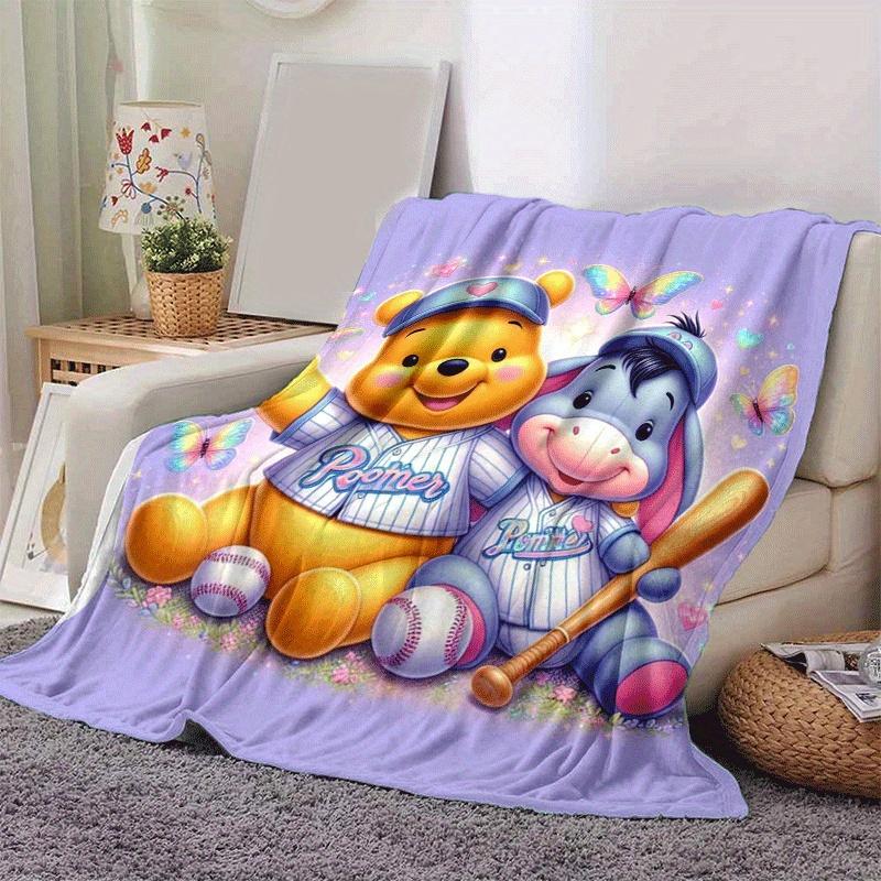 1pc Winnie The Pooh Printing Blanket - Soft, All-Season Throw for Office Blanket, | Personalized Gift with Adorable Cartoon Design