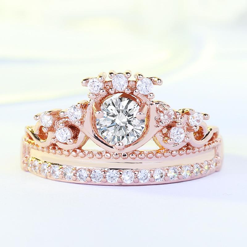 

Персонализированное европейское и американское кольцо-корона с гальваническим покрытием из золота и бриллиантов, парные аксессуары, креативные аксессуары, кольцо No. 10