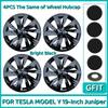 4PCS Hubcaps For Tesla Model Y Juniper 2025 19 Inch Performance Replacement Wheel Cover Automobile Hub Cap Full Rim Accessories
