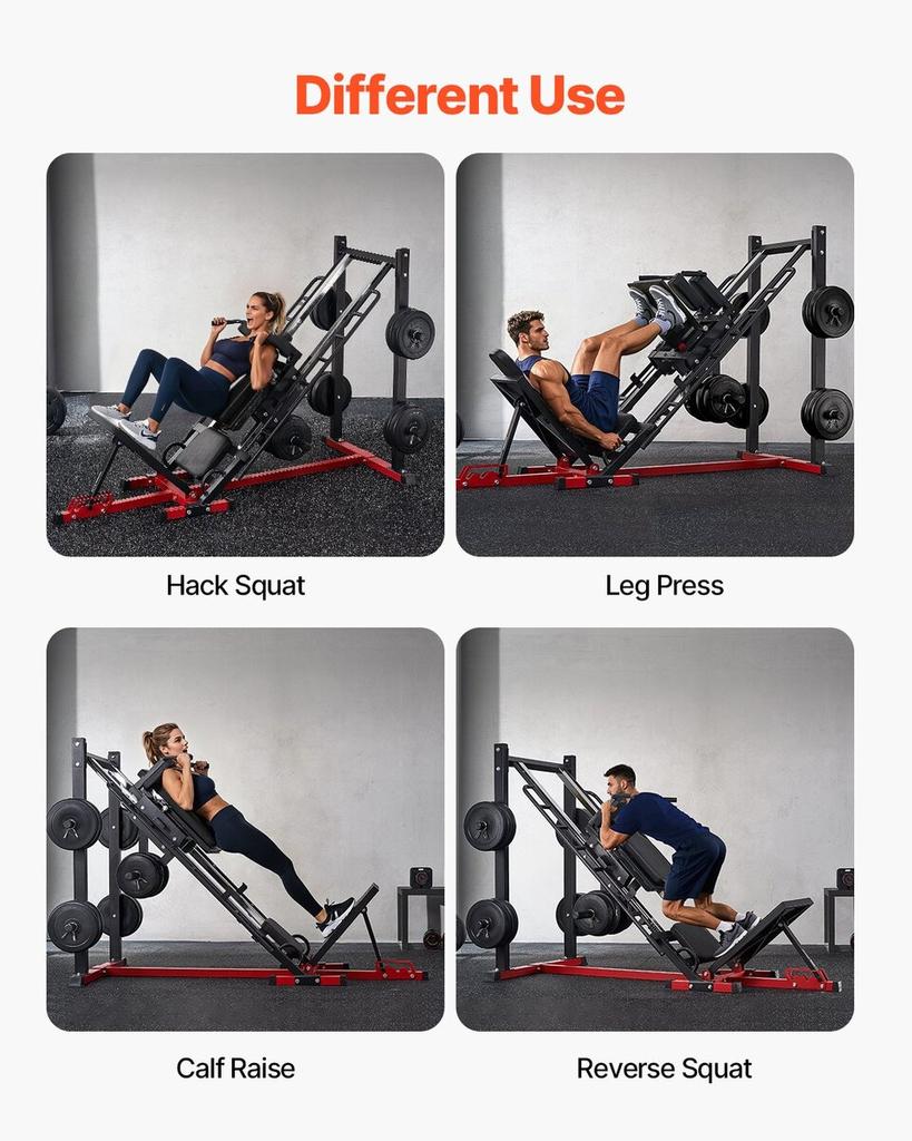 Leg Press Hack Squat Combo Machine Adjustable Lower Body Special Home Gym
