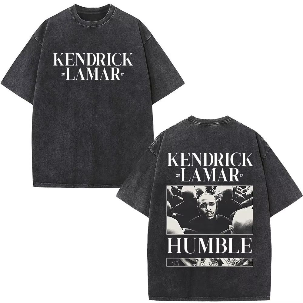 Rapper Kendrick Lamar DAMN Washed Tshirt Mens Women Clothing Fashion Vintage Casual Oversized Short Sleeve T Shirts Streetwear