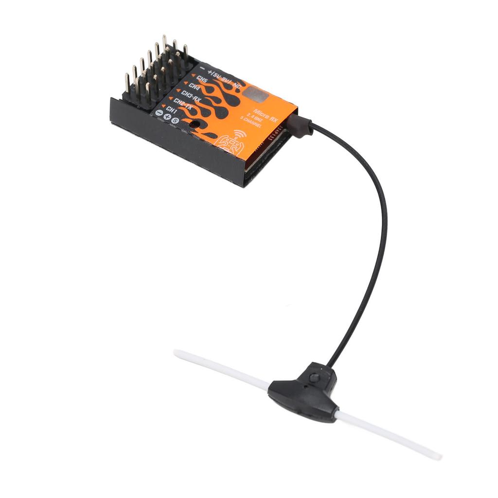 ExpressLRS Micro Receiver Support 5 CH PWM Outputs Failsafe Function with T Antenna for RC Helicopters Cars Boats