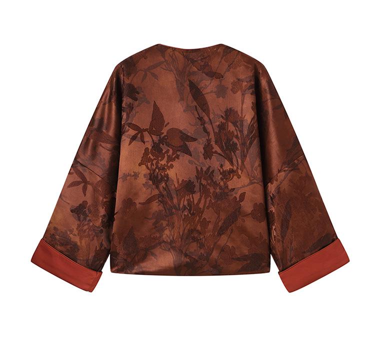 Spring 2025 Retro Chinese Style Loose Jacquard Fashion Outerwear for Women