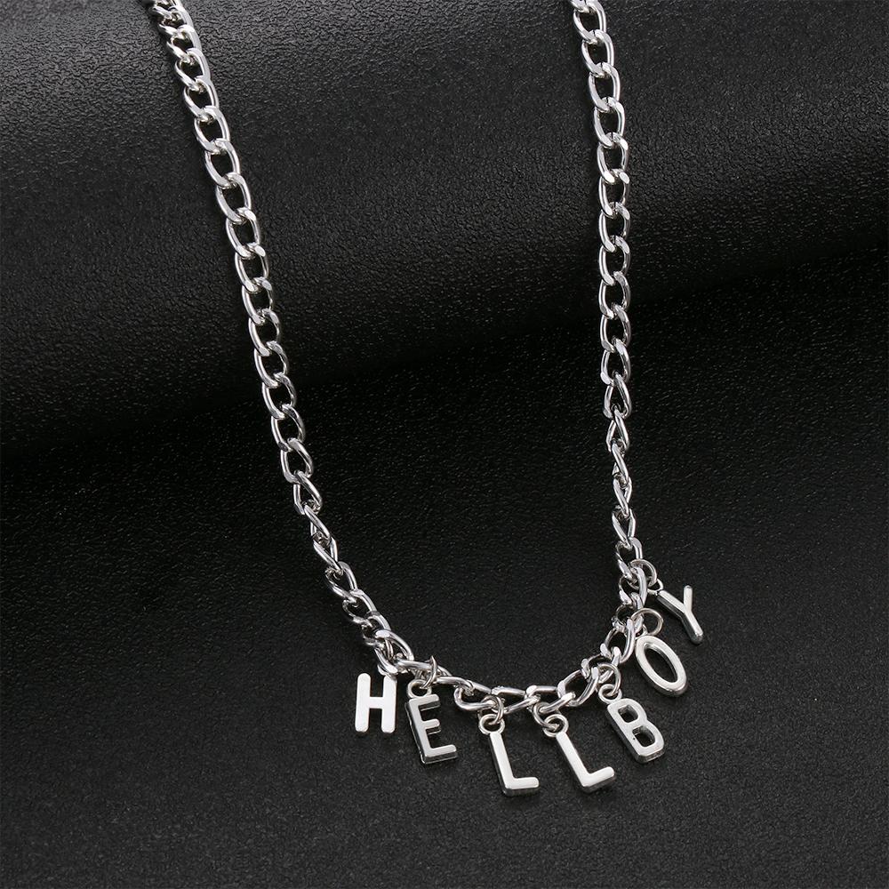 New Hip Hop Women "Hellboy" Choker Letter Bib Chain Pendant Necklaces