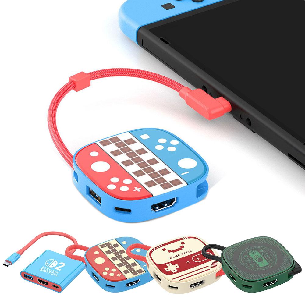 For Switch2 Type C Docking Station HDMI+USB3.0+PD Port 3 in1 Hdmi 4k 60hz TV Docking Station For Switch 2 Gaming Accessories