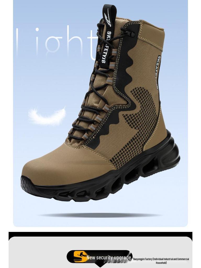 Men's High-Top Waterproof Safety Boots – Anti-Smash, Anti-Puncture, Comfortable for Extended Wear