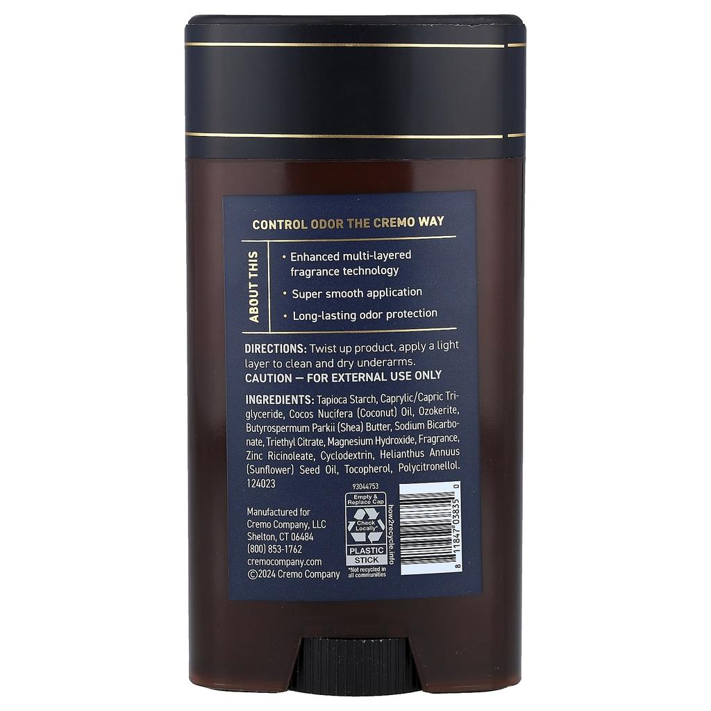 Cremo Deodorant, Palo Santo, 75g (2.65oz)