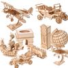 3D Sailboat Plane Wooden Puzzle Assembly Model Puzzle DIY Crafts Building Kit Toys For Birthday Christmas Gifts Home Decoration