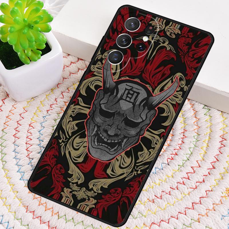 Japanese Oni Hannya Samurai Demon Mask Phone Case For Samsung Galaxy Note 10 Pro S26 S25 S24 S23 S22 S21 Plus Ultra Cover
