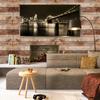 Retro 3D Brown Wood Pattern Peel and Stick Wallpaper Self Adhesive Contact Paper Removable Waterproof Christmas Wallpaper For Furniture