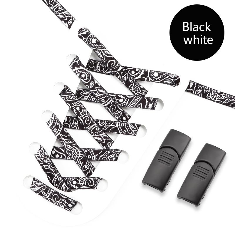 1Pair Magnetic Lock Shoelace Without ties Colorful Flower No tie Shoelaces Kids Adult Elastic Laces Sneakers Shoe Accessories