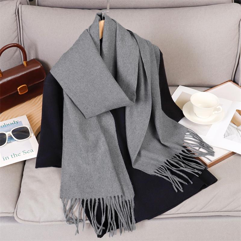 69 Colors Winter Scarf for Women Warm Cashmere Scarves Hijab Solid Lady Long Shawl Wrap Female Pashmina Bandana Poncho Stoles