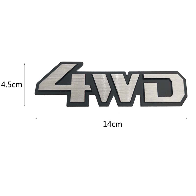 3D Auto Car Styling Chrome Metal Sticker 4WD Emblem Badge Rear Decal Logo for Toyota Impreza Subaru Honda 4X4 Off Road SUV 4WD