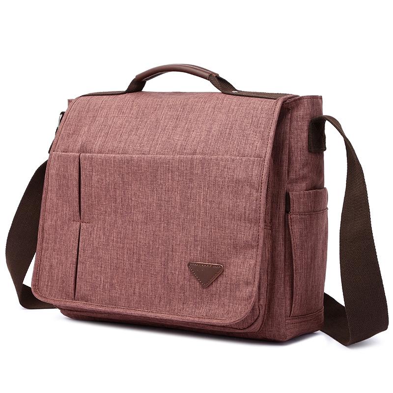 

Waterproof Polyester Crossbody Messenger Bag - Korean Style Student Handheld Bag for Men коричневий