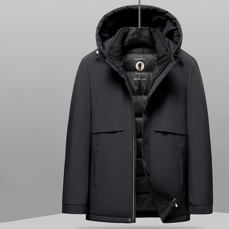 

Осенне-зимняя сменная шапка на утином пуху теплая молодежная деловая молочная шелковая ткань уличная одежда для холодного климата 170 чёрный