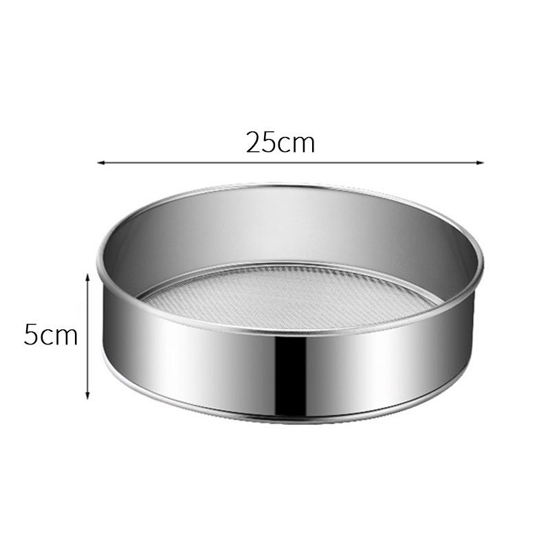 60 Mesh Round Flour Sifter 304 Stainless Steel Fine Sieve for Baking & Powdered Sugar