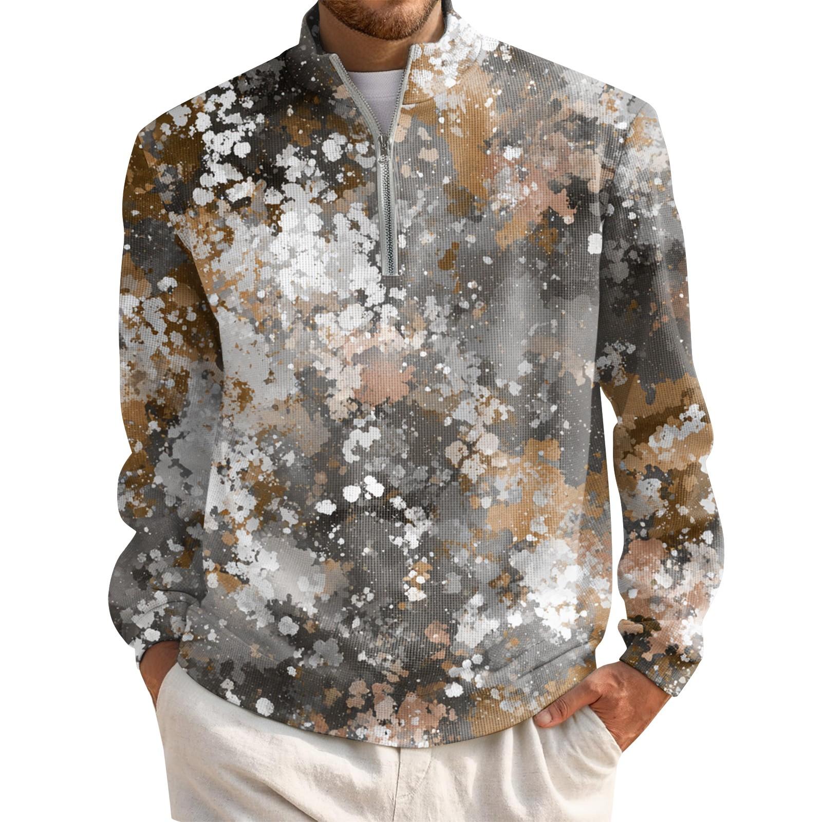 

Мужской короткий пуловер на молнии с высоким воротником и длинными рукавами L зелёный