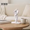Matte Finish Sculpture Abstract Human Body Statue, Female Figurine Embracing Love Sculpture, 3D One-Piece Molding Couple Shape Statue for Living Room