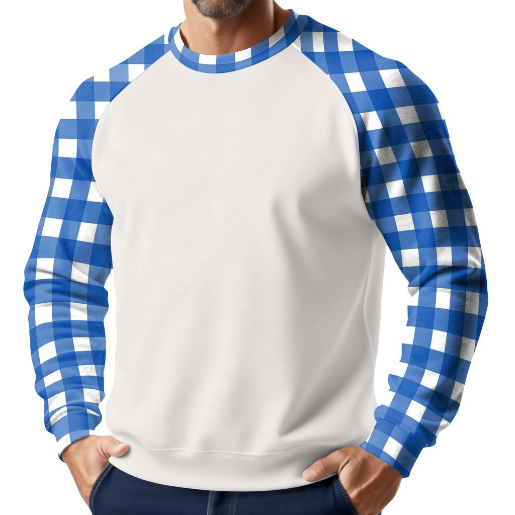 Men's Christmas Raglan Crewneck Fleece Sweatshirt