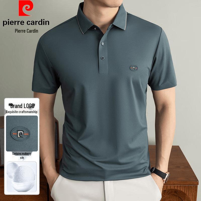 Pierre Cardin Men s Silk Blend Cool Touch Breathable Polo Shirt 4XL