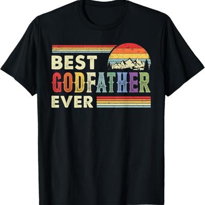 Mens Best Godfather Ever Men Vintage Retro Decoration Godfather T-Shirt