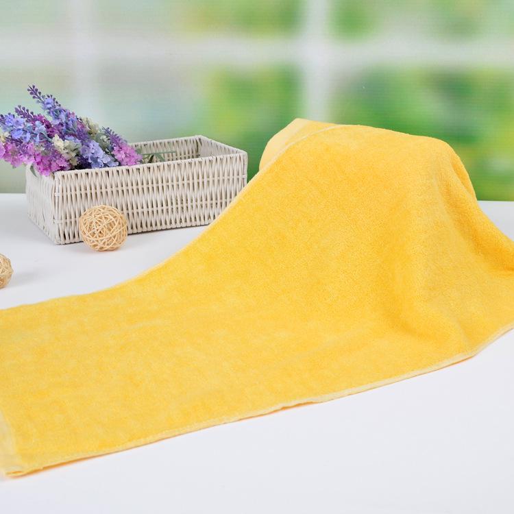 Bamboo Fiber Soft Absorbent Face Towel - Quick Drying, Plain Weave for Home 34x73 cm жёлтый