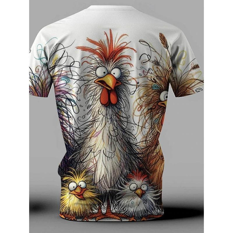 Retro Fashion Latest Men's T-shirt Casual Personality Cool 3D Print T-shirt Summer Outdoor Sports Short Sleeve Large Top Men's