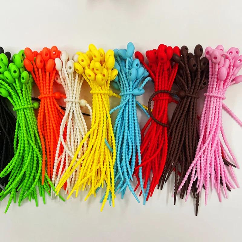 10 Stück/Set Weiche Gummi Kabelaufwickler für Kopfhörer Lade-Datenkabel Klettband-Clips DIY Kabelhalter Kabelorganisator Management