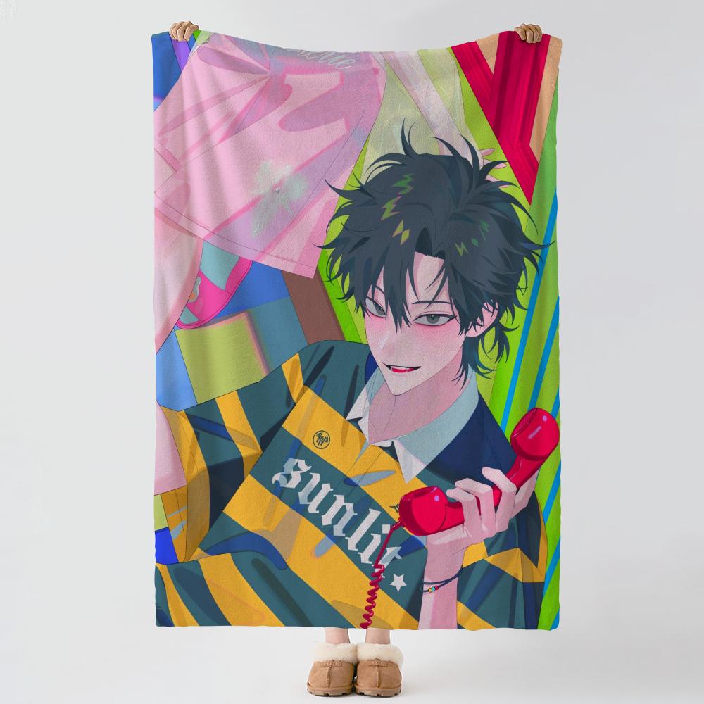 anime L-Link Click-k Throw Thick Comfort Flannel Quilt, Multi-scene Use Indoor Outdoor Daily Nap