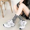 5 Pairs Pairs of Autumn and Winter Plaid Socks Women's Mid-tube Men's and Women's Matching Stockings