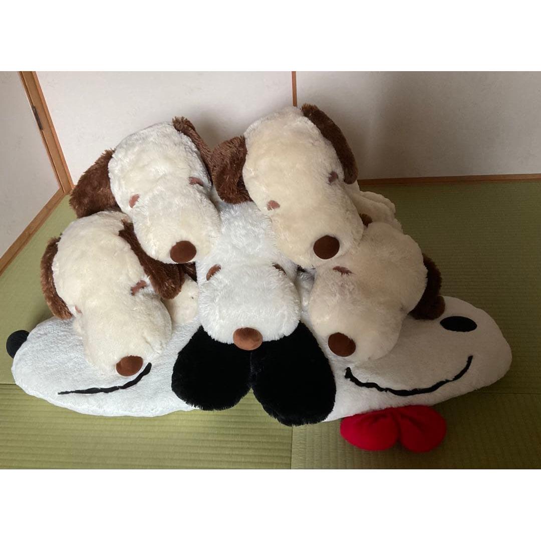 PEANUTS /SNOOPY Nesoberi Plush Toy Face Cushion 7 Pieces