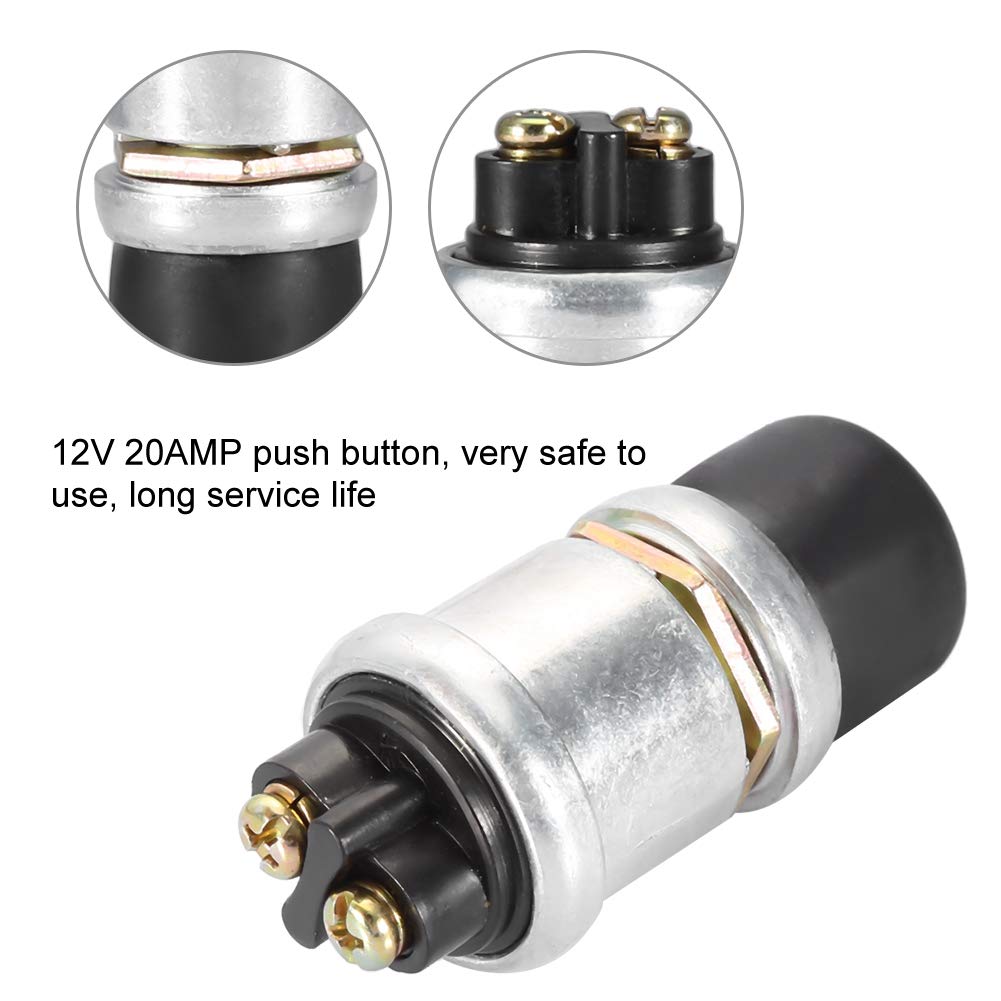 Gorgeri 2Pin 20A Universal Car Boat Bike Switch Push Button Horn Engine Start Heavy Duty Waterproof