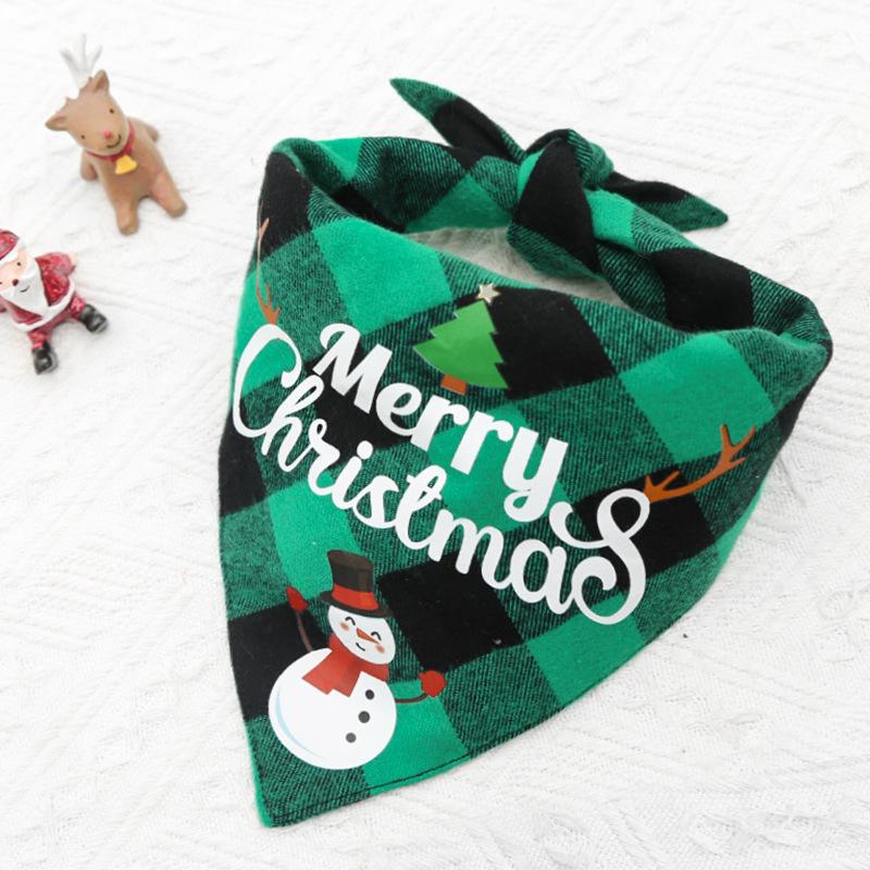 Christmas Day Pet Small Medium Large Dog Dog Cat Double Teddy Dog Triangle Towel Saliva Cat Bib Supplies