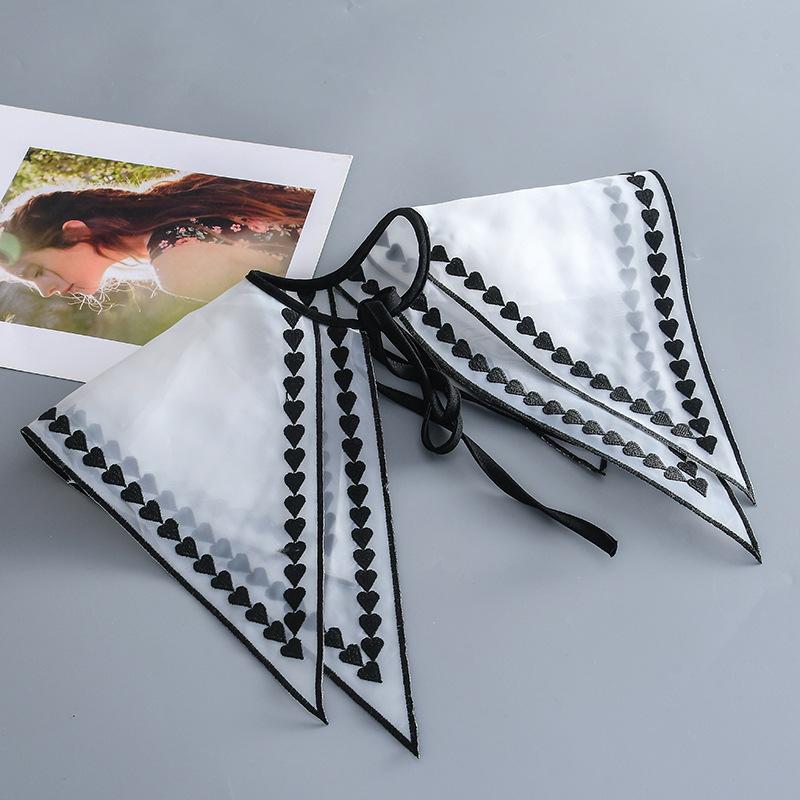 

Маленькая шаль женская накидка многофункциональная декоративная поддельный воротник белая и черная