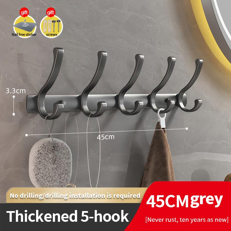 YUNJIEYA Black/White/Gun Grey Door Hooks Clothes Hanger Storage Bedroom Clothes Hook Wall Hanging Kitchen Bathroom Accessories