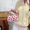 1Pcs Cute Flower Bow Print Canvas Shoulder Bags New Korean Girl Handbags Outdoor Travel Women Keys Phone Messenger Bag