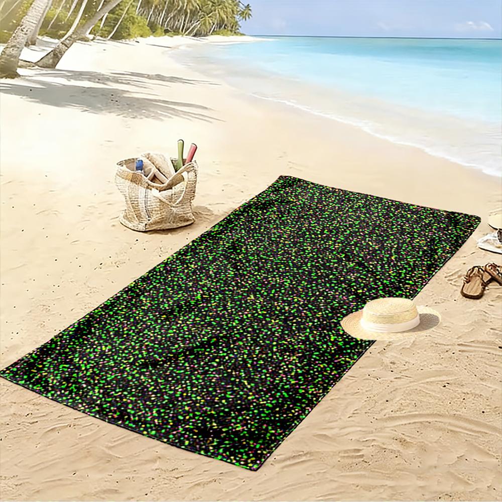 Colorful Glitter Dots Pattern Design Beach Towel Quick-drying for Travel Outdoor Sports Jogging Beach and Swimming