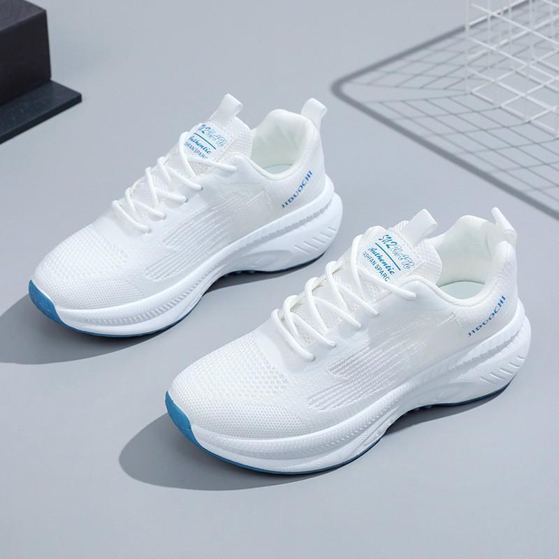 Sports shoes spring and summer fly-woven running shoes outdoor daily color matching platform comfortable women's shoes