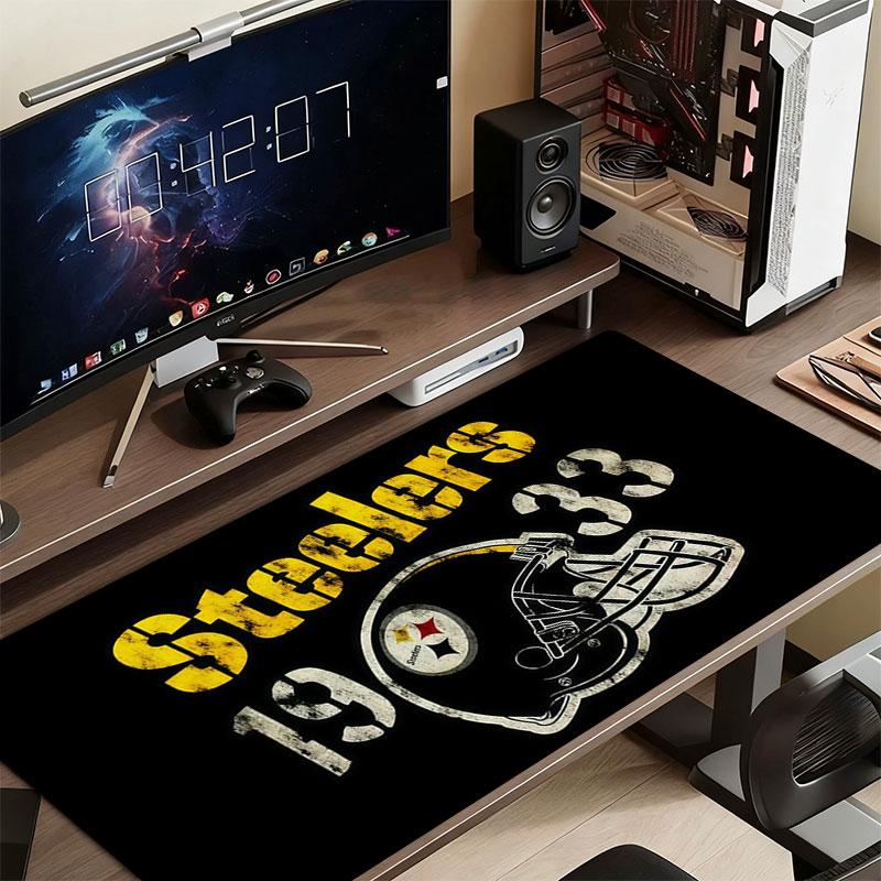 Pittsburgh Steelers Mouse Pad, Large Gaming Desk Mat, Non-slip XXL Mousepad for Laptop & Tablet, Mini PC Playmat with Stitched Edges