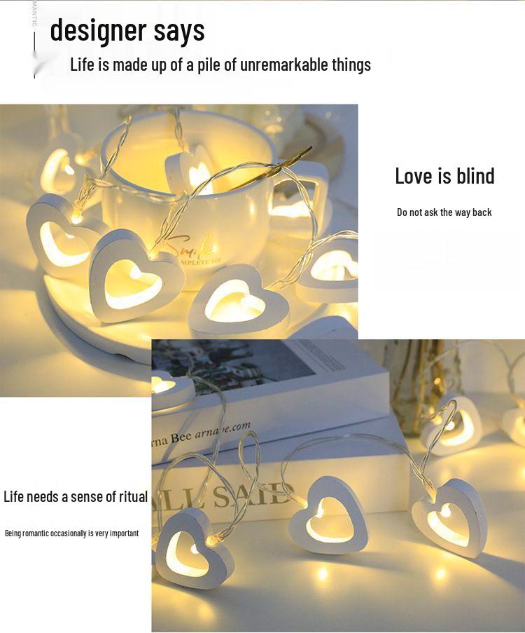 Valentine's Day Romantic LED Heart Fairy Lights for Bedroom & Proposal Decoration