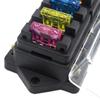 6 Way Circuit Standard Ato Blade Fuse Box Dc 12V/24V Car Fuse Block Holder Fuses