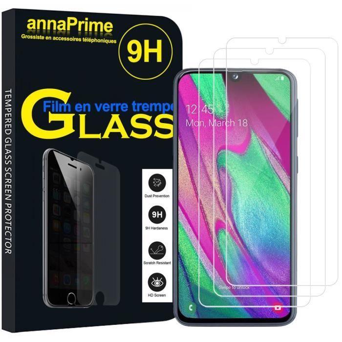Film de protection d'écran - VCOMP - Samsung Galaxy A40 - Pack de 3 - Verre Trempé - Résistant aux rayures