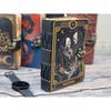 Grimoire Journal - Leather Print Journal - Blank Spell Book of Shadows, Wiccan, Book of Lovers for Him Her