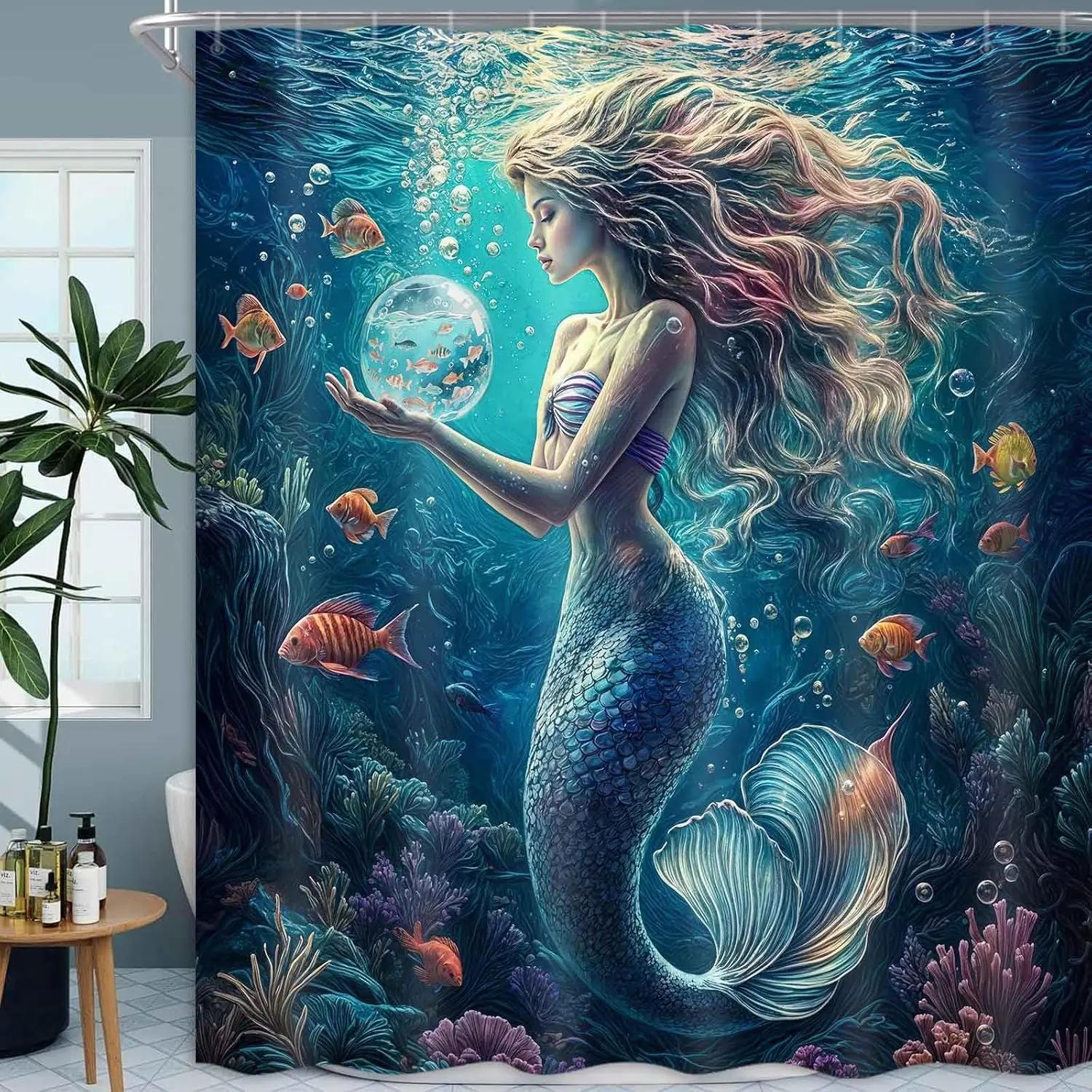 

Vintage Nautical Octopus Shower Curtain Funny Ocean Beach Coastal Decorative Shower Curtains For Bathroom Waterproof W60H190(CM)-1 Pcs