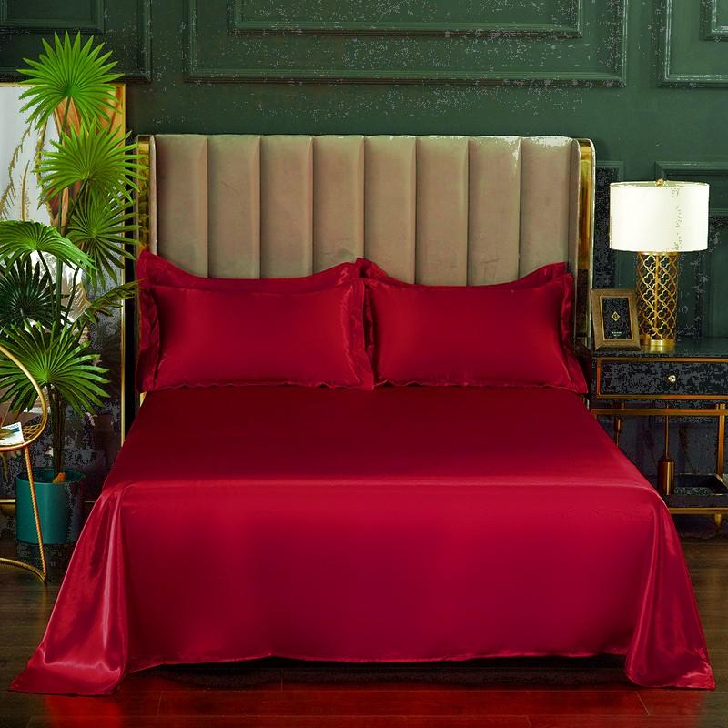 High End Satin Sheets, Soft And Comfortable Solid Color Sheets, Luxurious Single And Twin Bed Sheets